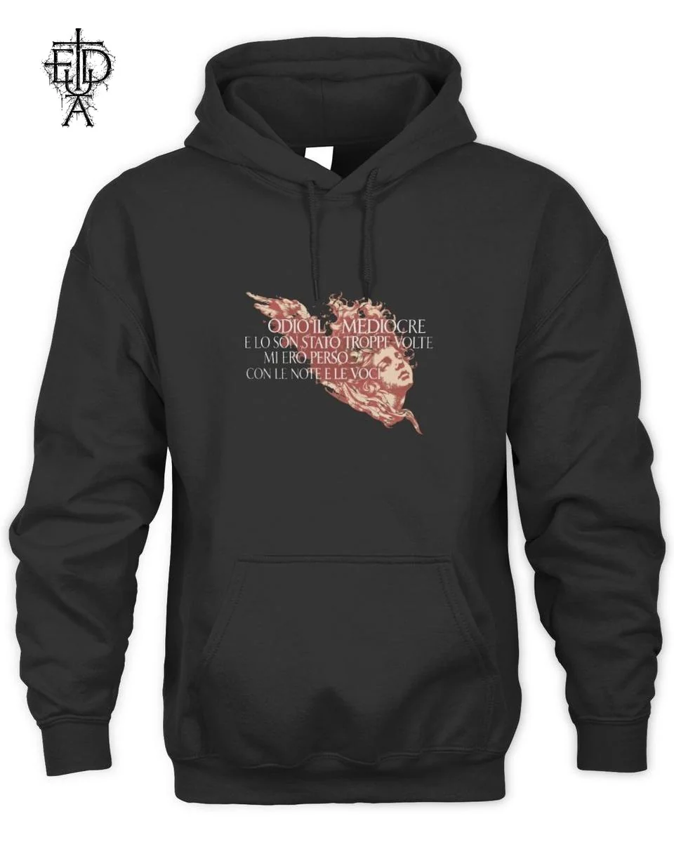 Maglietta Tedua Odio Il Mediocre Angelo Rosso T-Shirt 2 Felpa Tedua Citazione Odio Il Mediocre Unisex Hoodie